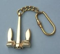 Metal Solid Brass Anchor Key Chain