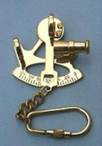 Solid Brass Sextant Key Chains