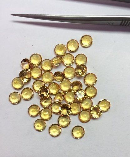 4Mm Natural Citrine Faceted Round Gemstone Grade: Aaa