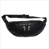 Black Leather Waist Bag