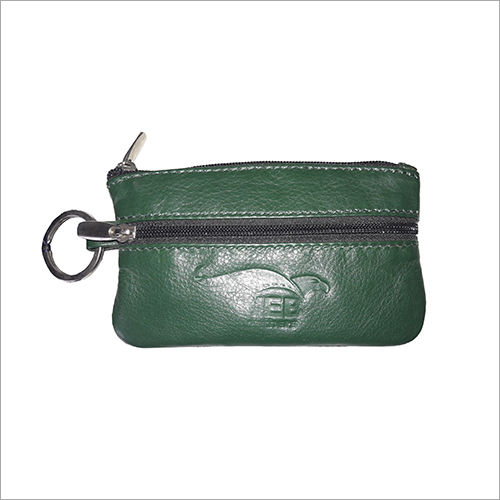 leather coin purse with keyring