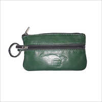 Green Leather Coin Purse Keyring