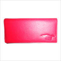 Pink Ladies Red Leather Wallet