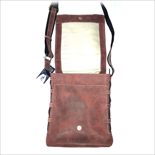 Leather Designer Messenger Bag - Premium Grade Leather, Brown Color | Elegant, Durable, Easy To Carry, Magnetic Button Closure
