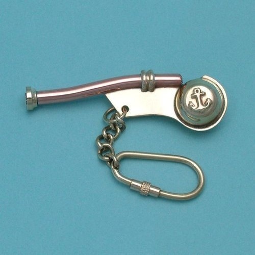 Brass & Copper Whistle Brass Keychain