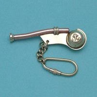 Metal Brass & Copper Whistle Brass Keychain