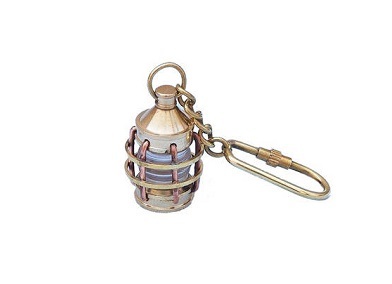 Solid Brass Anchor Clear Lantern Key Chain 5 Inch