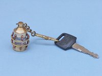 Solid Brass Anchor Clear Lantern Key Chain 5 Inch