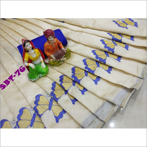 Womens Assam silk embroidery work saree