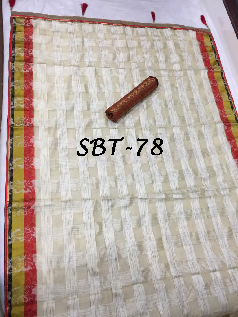 Latest Womens Jacquard Organza checks Saree