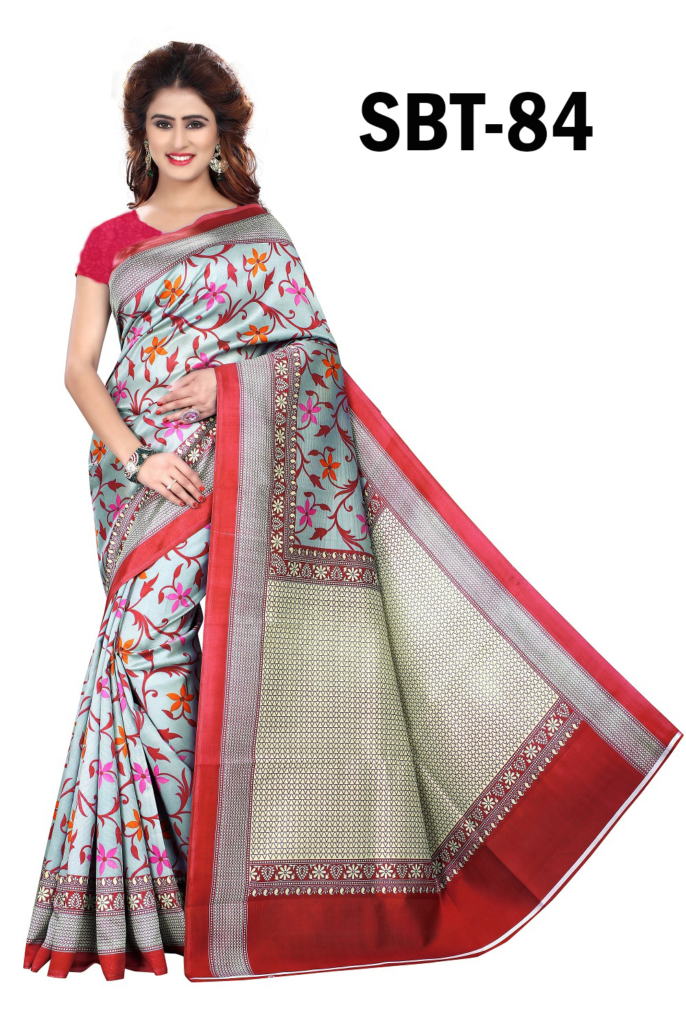 WOMEN'S PRINTED SILK SAREE