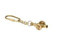 Nautical Tortoise Charm Brass Keychain Keyring