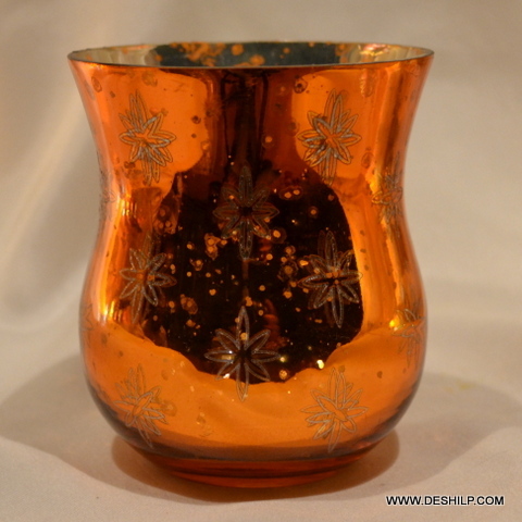Silver Glass Candle Votive Holder