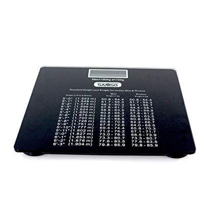 Digital Weighing Scale - Glass Top, Black Color | Battery Powered, 100Kg Capacity, 1-Year Warranty
