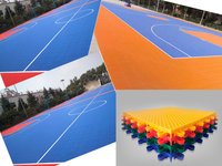 Easy install outdoor PP interlocking tiles basketball court flooring
