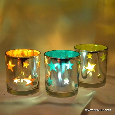 T-LIGHT CANDLE WITH STAR DESIGN