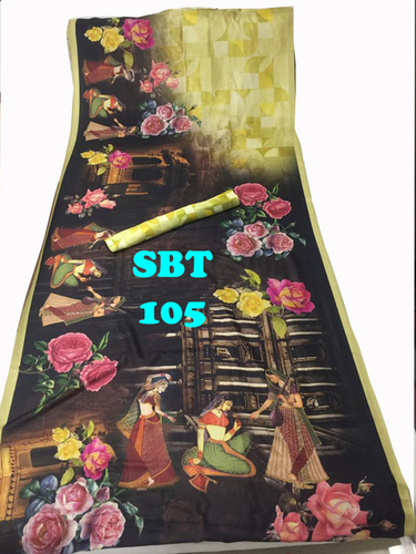 Digital Printed Silk Saree
