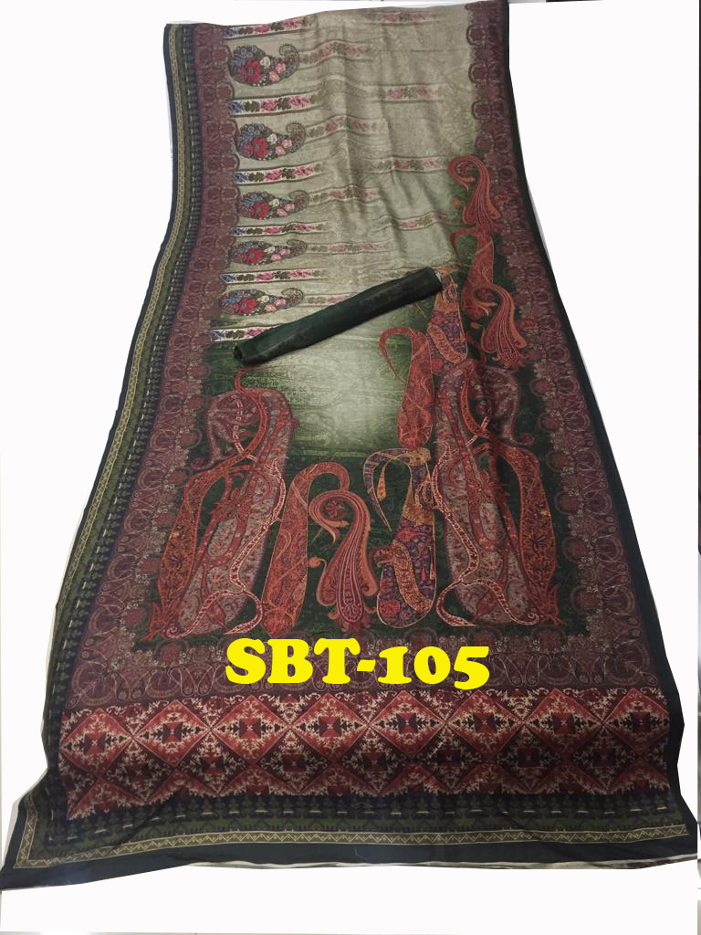 Digital Printed Silk Saree