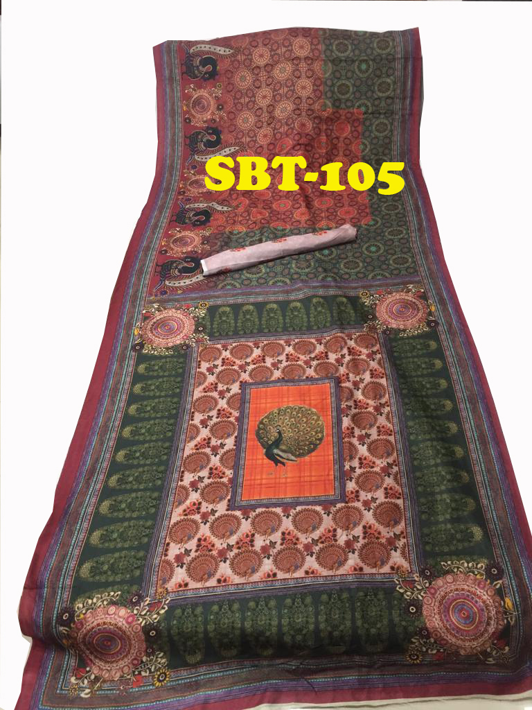 Digital Printed Silk Saree