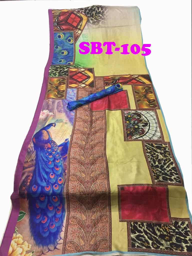 Digital Printed Silk Saree