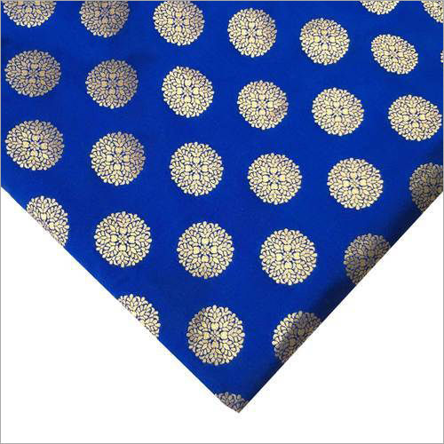 Banarasi Jacquard Fabric - 38-72 Inches Wide, Blue and Yellow | Washable, Quick Dry, Light in Weight, Ideal for Garments and Home Decor