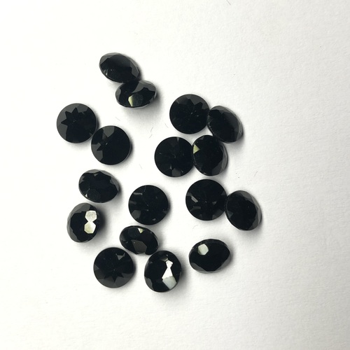 3.5mm Natural Black Onyx Faceted Round Gemstone