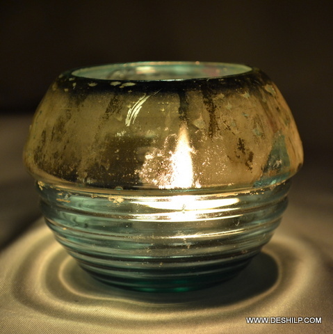 Silver Polish Glass Made Candle Votive