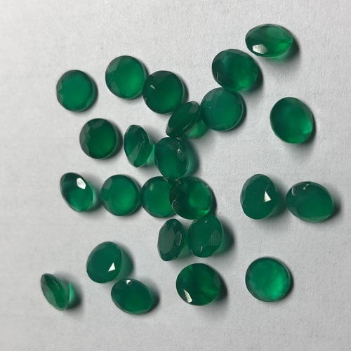 2mm Natural Green Onyx Faceted Round Gemstone