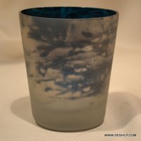 Spray Finish Black Candle Stand - Material: Glass