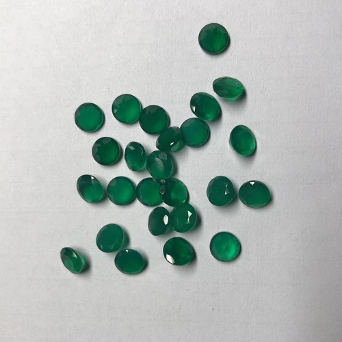 3mm Natural Green Onyx Faceted Round Gemstone