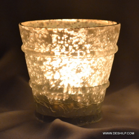 Silver Decor Candle Holder For Decoration - Material: Glass