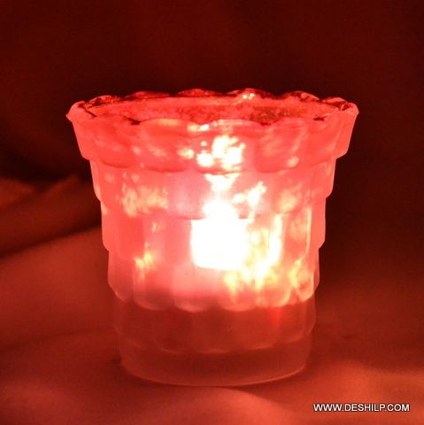 Pink Glass Decor Candle Holder