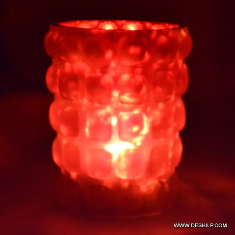 Red Glass Decor Home Purpose Candle Votive