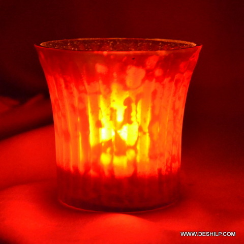 Silver Glass Sml T Light Candle