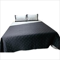 Plain Quilted Bedspread - Cotton Queen Size Black, Polyester Fill | Soft, Cozy, Durable, Elegant, Stylish