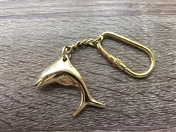 Brass Dolphin Fish Keychain