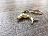 Brass Dolphin Fish Keychain