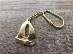 Brass Sail Boat Keychain