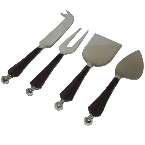 Bright Brown Ridge Ball Flatware Cheese Set