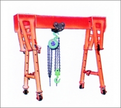 Manual Gantry Crane - 1 Ton Capacity 3 Meter Span Red Steel Frame | 150 mm Wheels 2 Meter Lifting Height