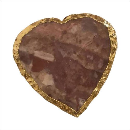 Brown & Golden Agate Natural Heart