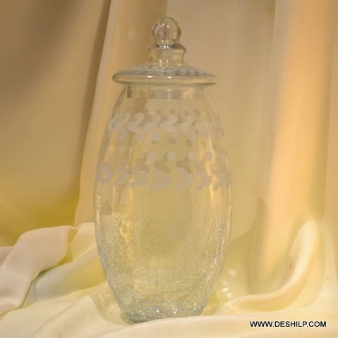 Big Crystal Glass Jar With Glass Lid