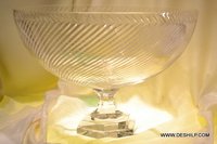 Antique Imitation Heavy Cutting Pillar Glass Candle Holder
