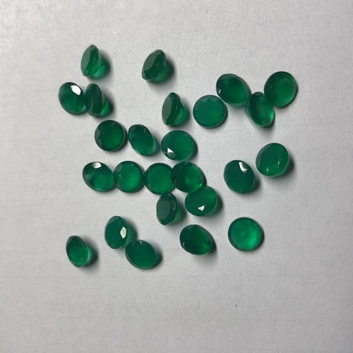 4mm Natural Green Onyx Faceted Round Gemstone