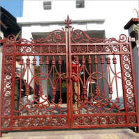 Wrought Iron Main Gate - 8 Ft Height, 12 Ft Width | Double Swing Design, Powder Coated Finish, 1 Year Warranty