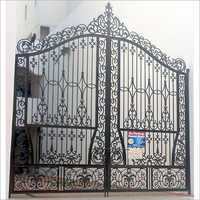 Ornamental Gate - Iron, 8 Ft Height X 12 Ft Width | Black Powder Coated Double Gate Design