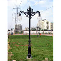 Cast Iron Lamp Post - 10ft Height, 12 Inches Base Diameter , 2 Light Fixtures With Powder Coated Finish And 1 Year Warranty