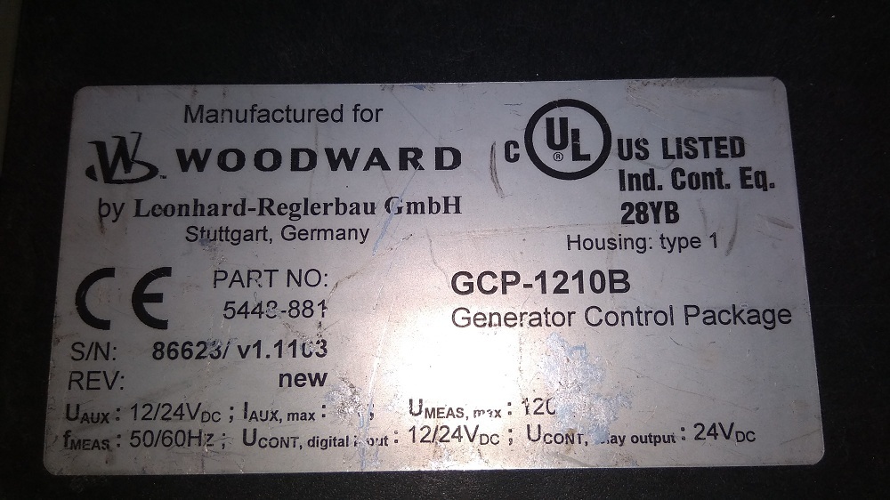 WOODWARD GENERATOR CONTROL PACKAGE 5448-881 NEW