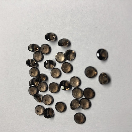 2mm Natural Smoky Quartz Faceted Round Loose Gemstone