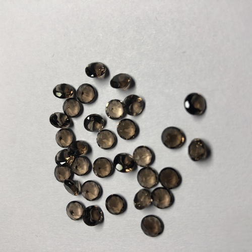 2.25mm Natural Smoky Quartz Faceted Round Gemstones